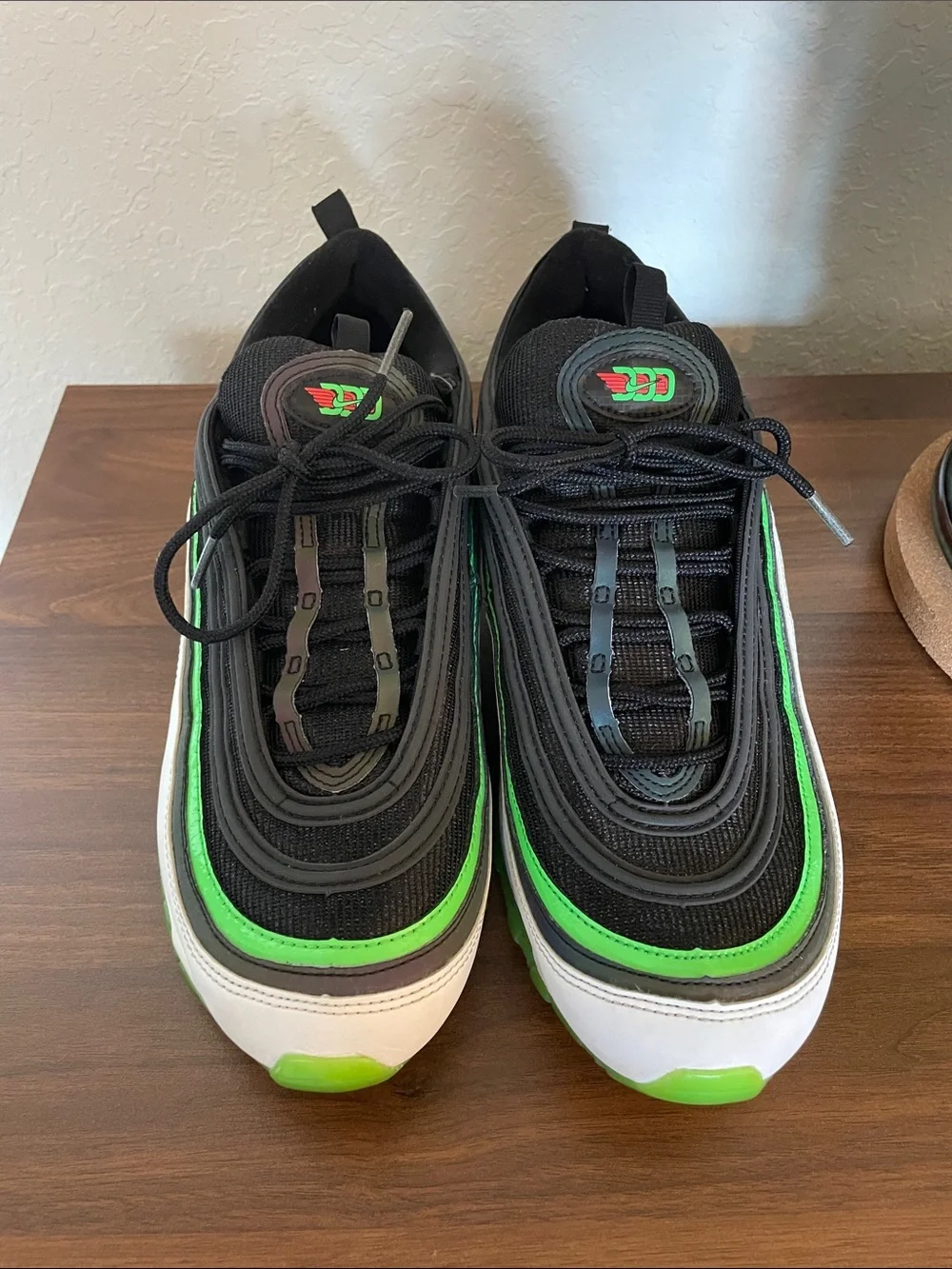 Nike Air Max 97, Black, White, Green & Red Air Max Style Sneakers